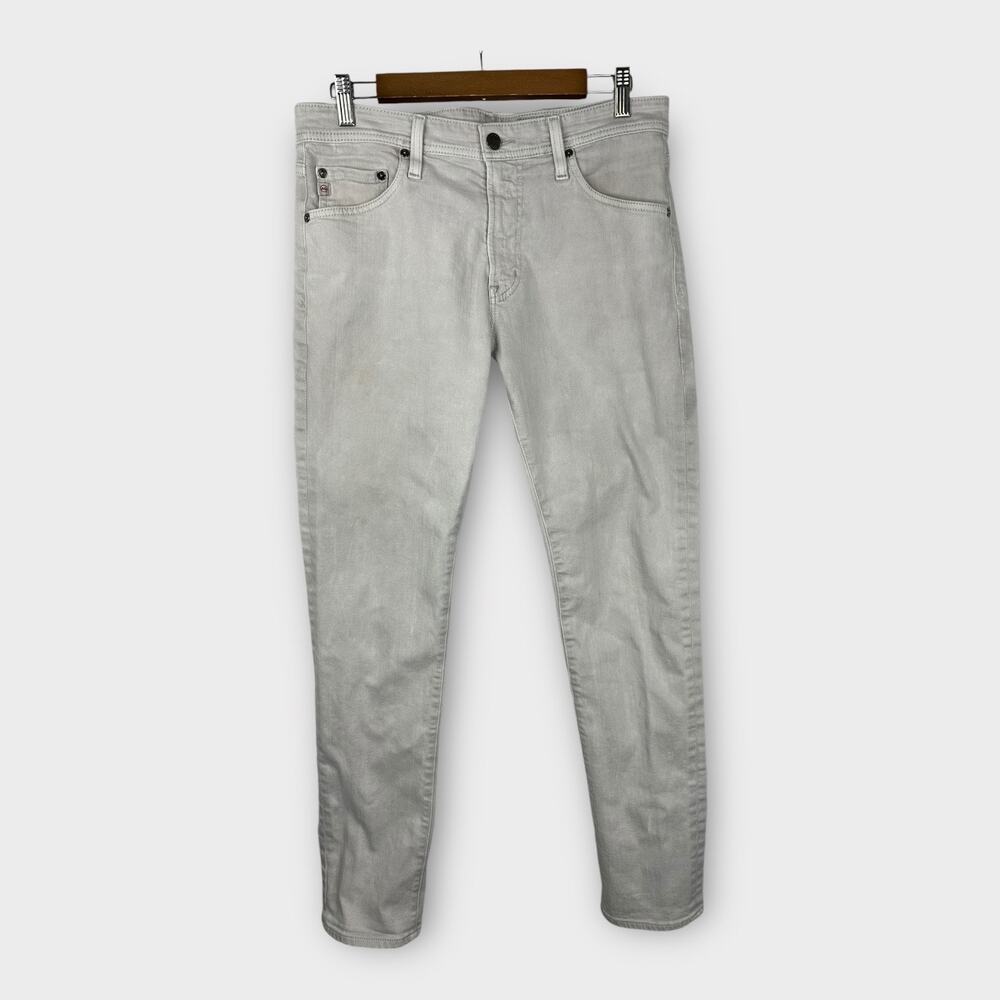 AG Adriano Goldschmied Men's Straight Jeans in Light Gray
